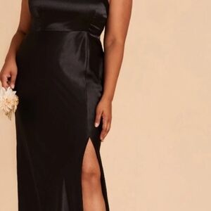 NWT Birdy Grey Kira Black One Shoulder Slit Maxi Dress XXL Formal Bridesmaid Gow